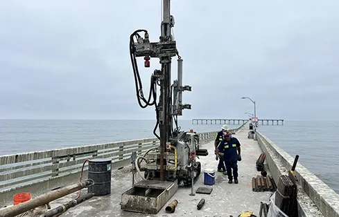 Overwater Drilling on Iconic San Diego Pier